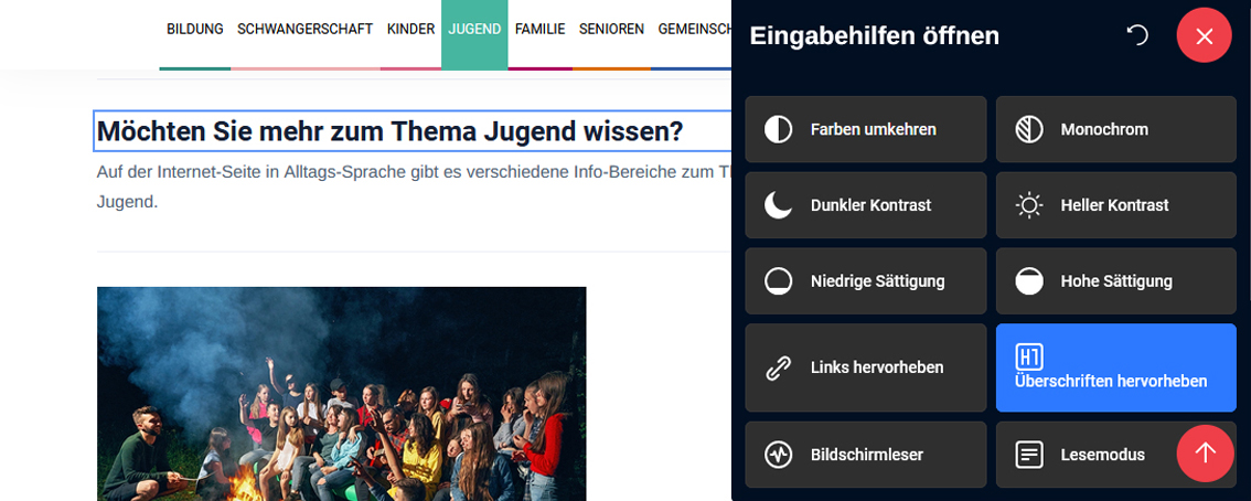 Internetseite Anpassen k 8